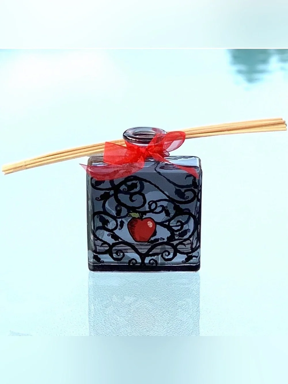 Disney Snow White Red Apple Glass Bottle Reed Essential Oil or Incense Diffuser